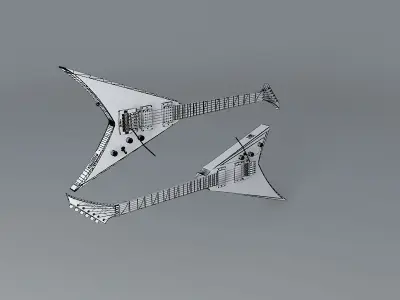 Two Jackson V guitars Free 3D model