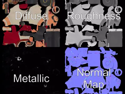 Animated Pirate Character model pack Low-poly 3D model