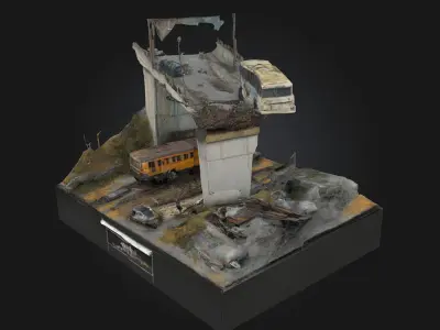 Surviving the Wasteland Diorama  A Tale of Grit in a Broken 3D model