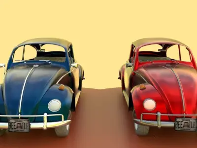 Wolkswagen beetles pack Low-poly 3D model