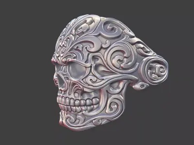 Imperial Scrollwork Skull Rin 3D print model