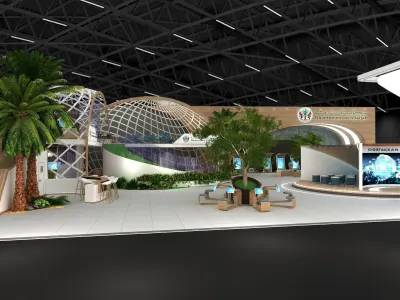 26x36m Exhibition stand 3 side open 3D model