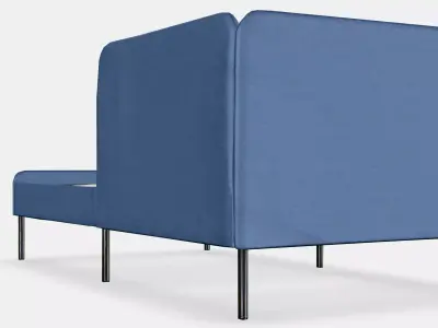 BLAKULLEN Upholster bed frame with headboard Low-poly 3D model