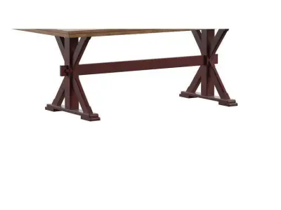 Lefever Rubberwood Trestle Dining Table 3D model