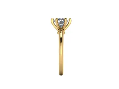 Solitaire Diamond Engagement Ring R1 3D print model