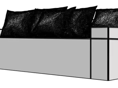 Five dark sofa cushions 3D model