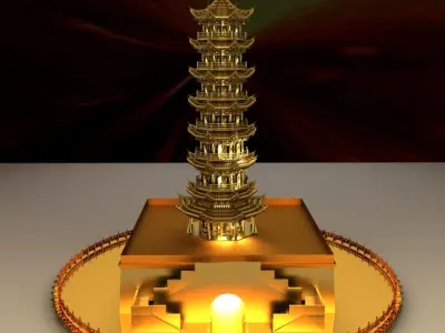 Chinese tower 3D model