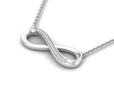 AV 528 Diamond Ladies Infinity Shape Pendant  3D print model