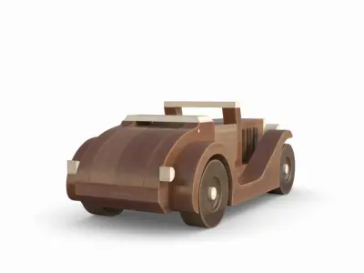 Wood Toy Car 3D model
