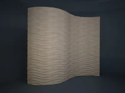 08 WAVES PATTERN WALL Low-poly 3D model