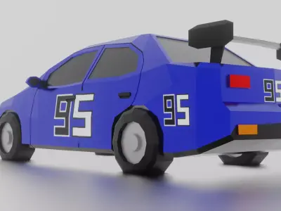 Sport car low poly car  Low-poly 3D model