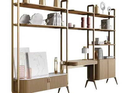 EDEN ROCK Bookcase with 3 elements Design Sacha Lakic 3D model