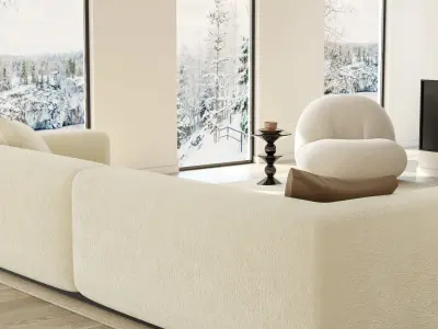 Mid Century interior scene  3D model