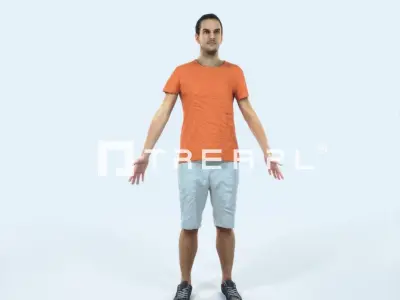 Jest 01E Animated Rigged Summer Casual Man Low-poly 3D model