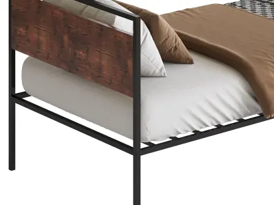 Topeakmart Rustic Metal Bed 3D model