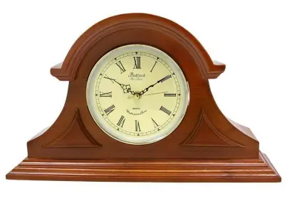 Traditional Analogue Numerical Oak Wood Quartz Tabletop Clock 3D model