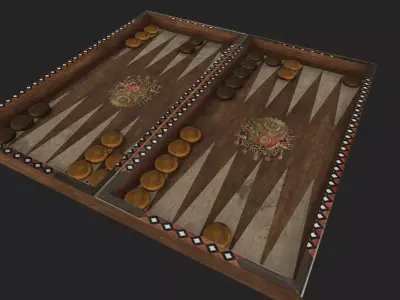 backgammon board Low-poly 3D model