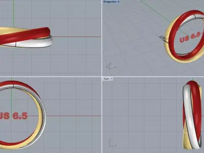 Trinity Ring Small Model 3D print model