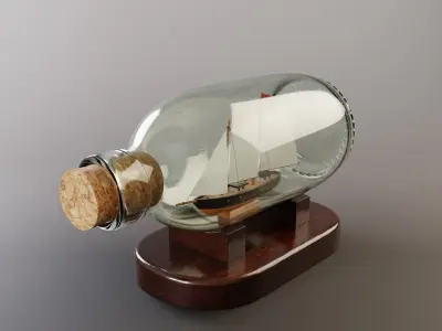 Ship in a bottle 3D model