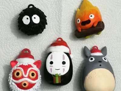 Studio Ghibli Christmas Ornament Set 3D Printable Holiday Decor 3D print model