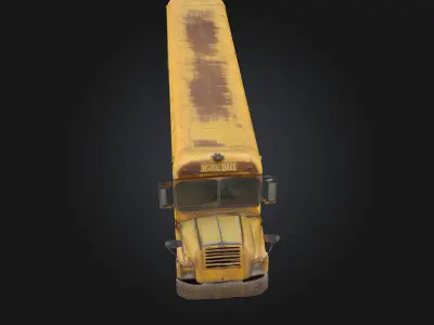Abandoned School Bus  Eerie Silence of Forgotten Journeys 3D model