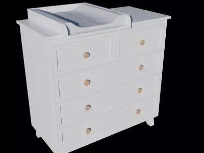 4-Drawer Dresser 3D model