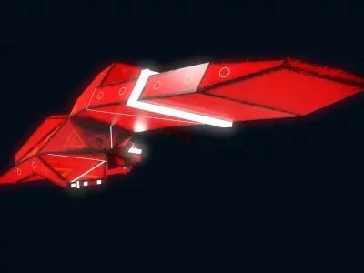Spaceship Low-poly 3D model 17