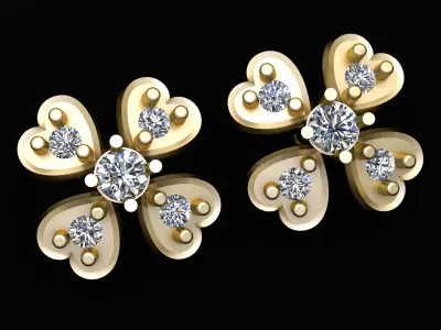 HEART SHAPE  EARRING 3D PRINTABLE MODEL  3D print model