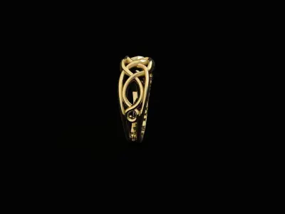 model8 celtic knot ring gold 3D print model