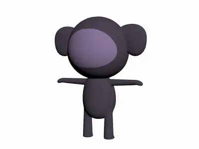 Cartoon Koala Character Low-poly 3D model