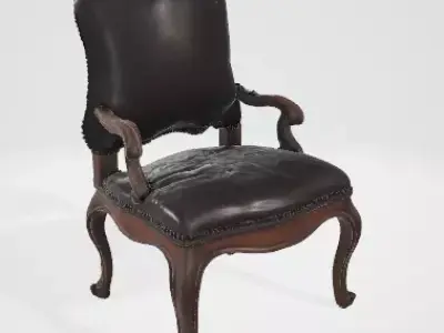 Classic Vintage Wooden Chair 3D Asset 3D model