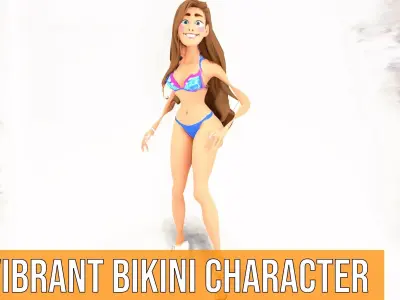 Vibrant Bikini Character model pack Low-poly 3D model