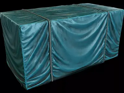 Deck Box Cover and Floor Fabrics Low-poly 3D model