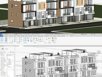 Revit Building Duplex 3D model