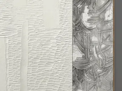 Plaster two square photo frames 66 Low-poly 3D model