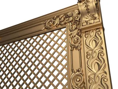 Radiator Cover Decorative Screening Grille Panel 04 Low-poly 3D model