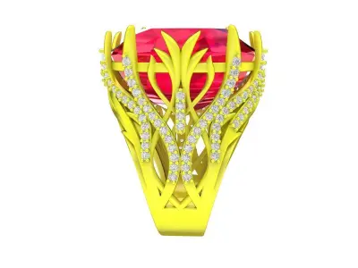 A7604 Luxury Oval Diamond Art Women Ring 3D print model