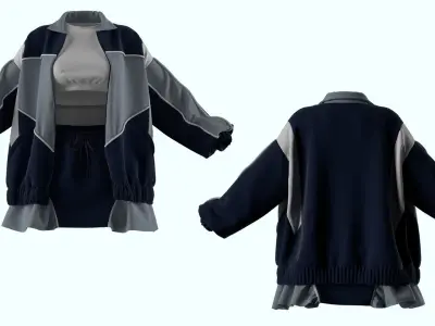 Female Sport Outfit Marvelous Designer 3D model