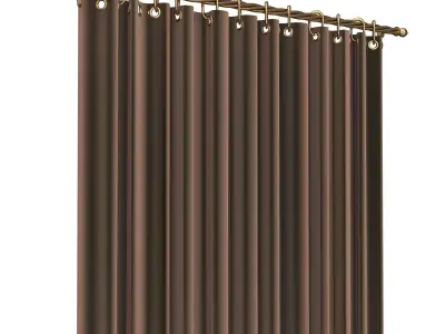 Cornice Classic Curtain 05 Gold Low-poly 3D model