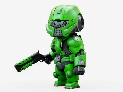 TOON TROOPER B-260 Rigged for Unreal Engine - Unity - MIXAMO 3D model