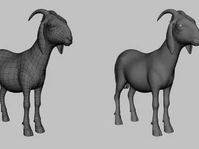 Goat Basemesh Low-poly 3D model