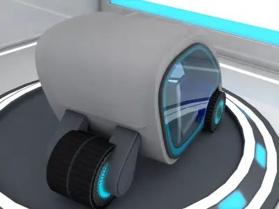 Sci Fi Car Low-poly 3D model