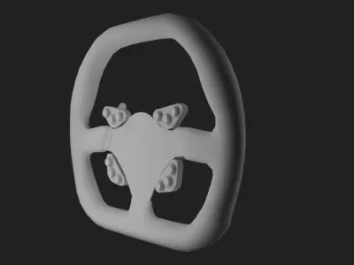 GT1 Steering Wheel Low Poly No Texture Low-poly 3D model