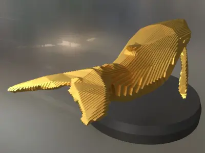 Parametric Humpback Whale Low-poly 3D model