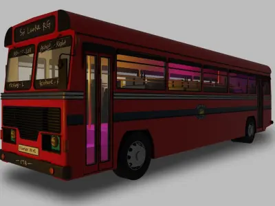 Ashoke Layland Bus  Low-poly 3D model