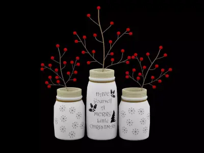Christmas Jars Low-poly 3D model