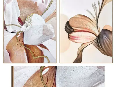 Plaster Two Photo Frame 511 Low-poly 3D model