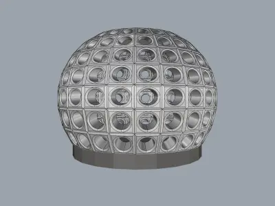 Perforated dome architecture engineering structure 3D model