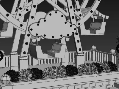 3D Christmas ferries wheel 3D model