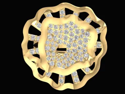 Luxury Flower Diamond Ring for Women 2610 3D print model